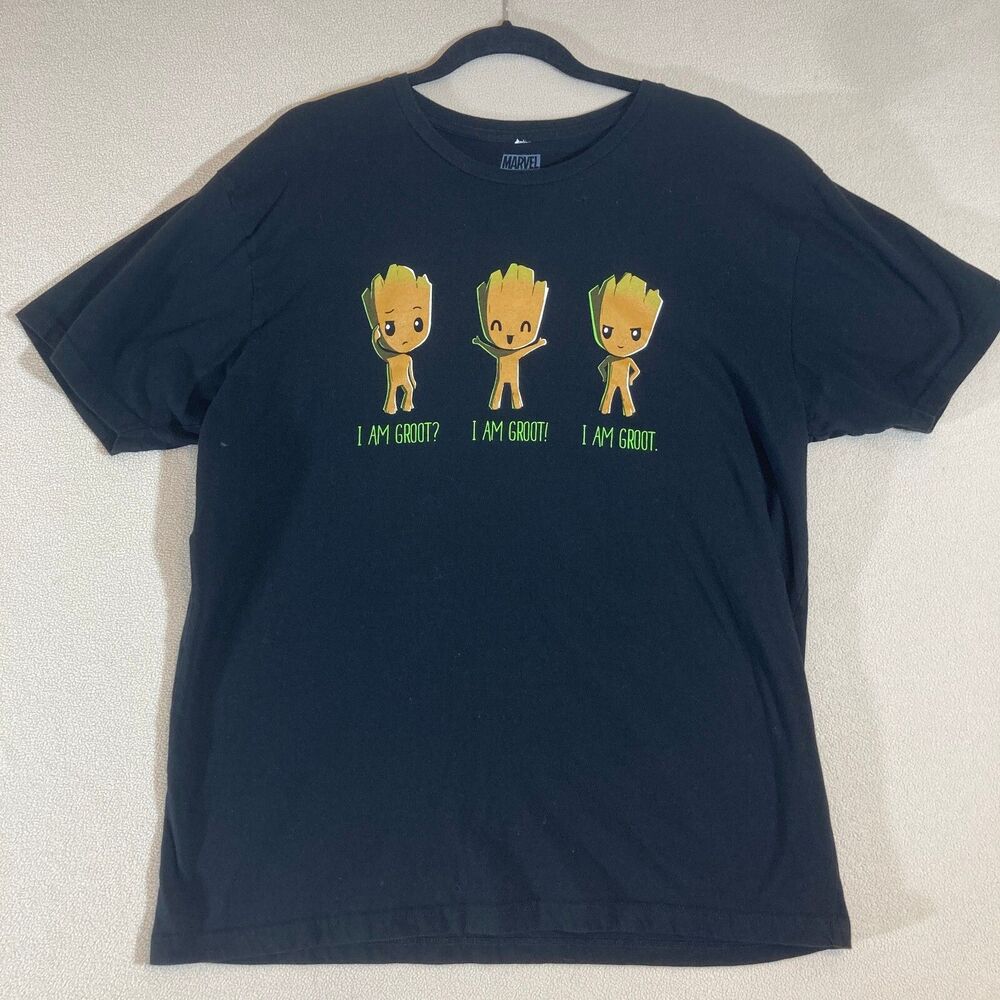 Marvel Teeturtle-I Am Groot Front Print T-Shirt Sz Large Black Disney Vacation